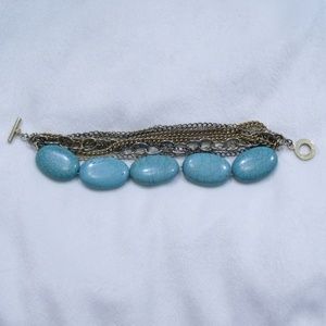 Janna Conner Faux Turquoise Chain Bracelet